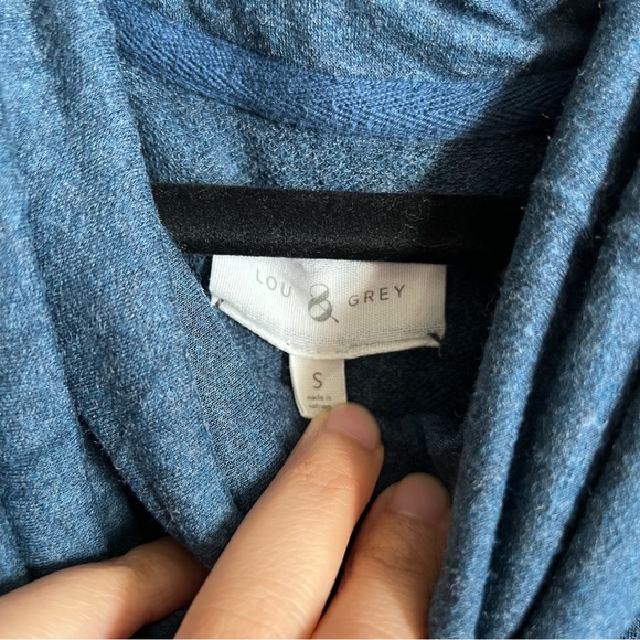 Lou & Grey Cowel Neck Long Sleeve Top Blue Women's Size Small Comfort Loungewear - Picture 2 of 4